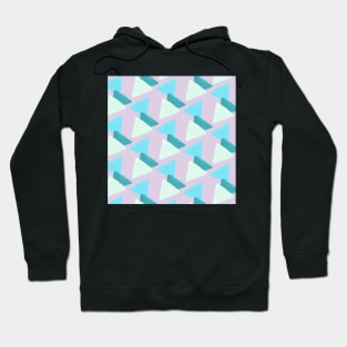 Modern Pastel Pink Blue Green Geometric Triangle Pattern Hoodie